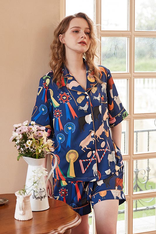 Uroczy Króliczy Wzór Krótkiego Zestawu Loungewear