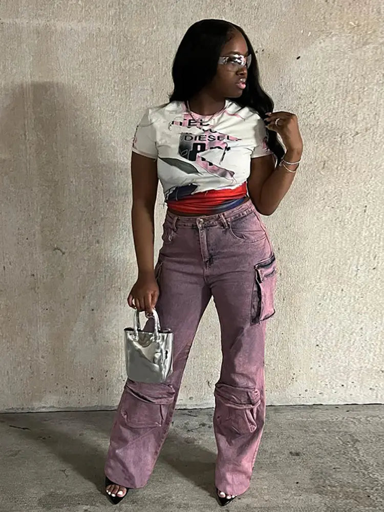 Jean cargo tie-dye