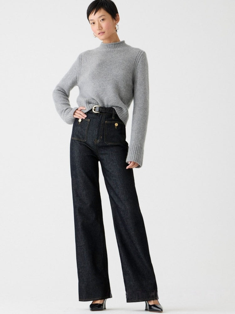 Jeans Palazzo de Bolsillo Acentuado