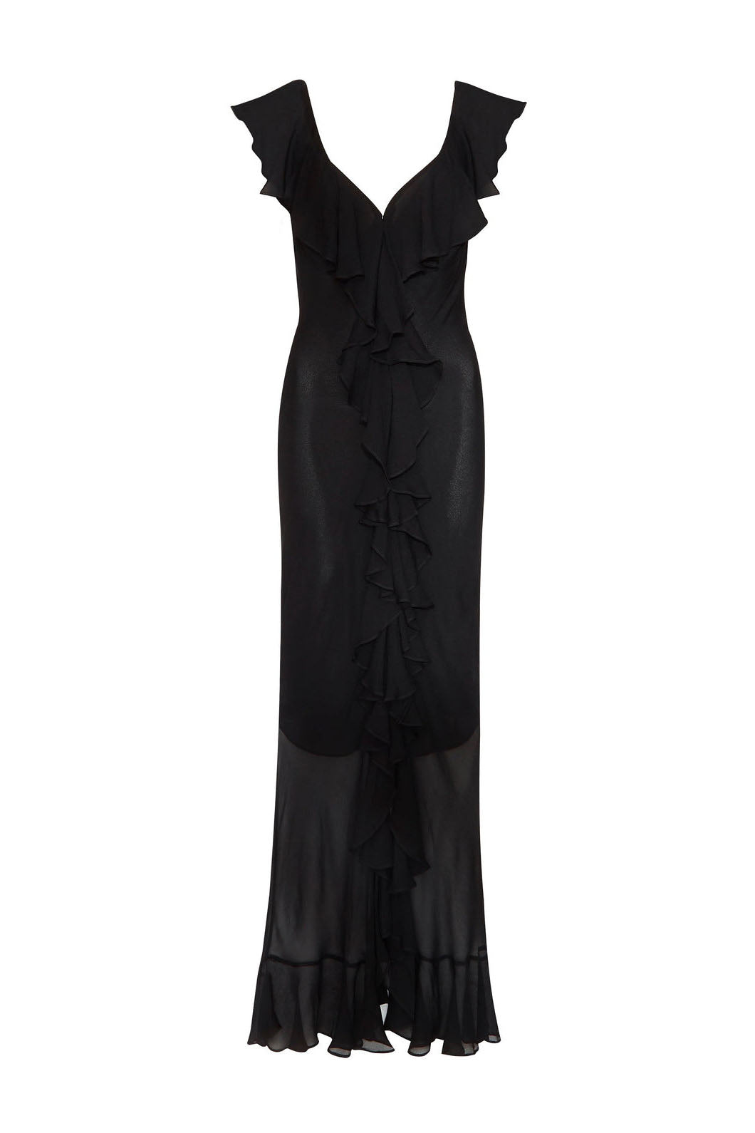 Sunlight Lotus|Chiffon Ruffle Maxi Dress