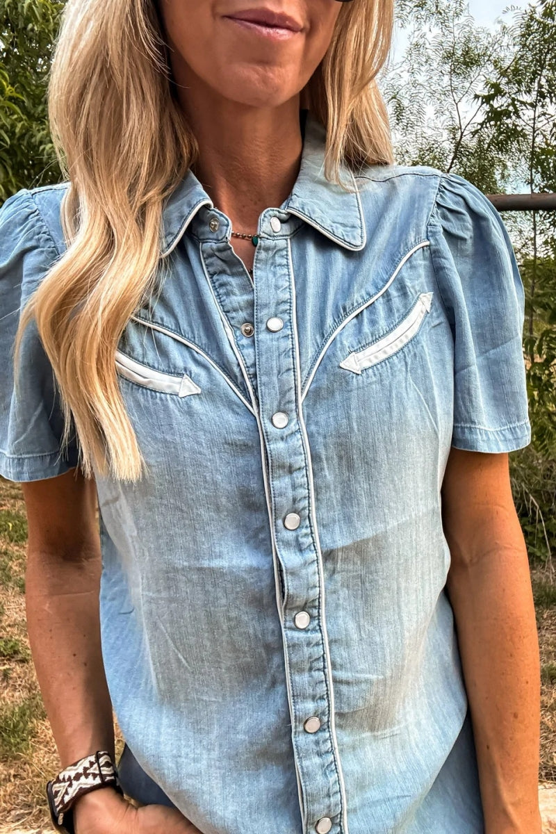 The Booker Western Button Down (Blue)