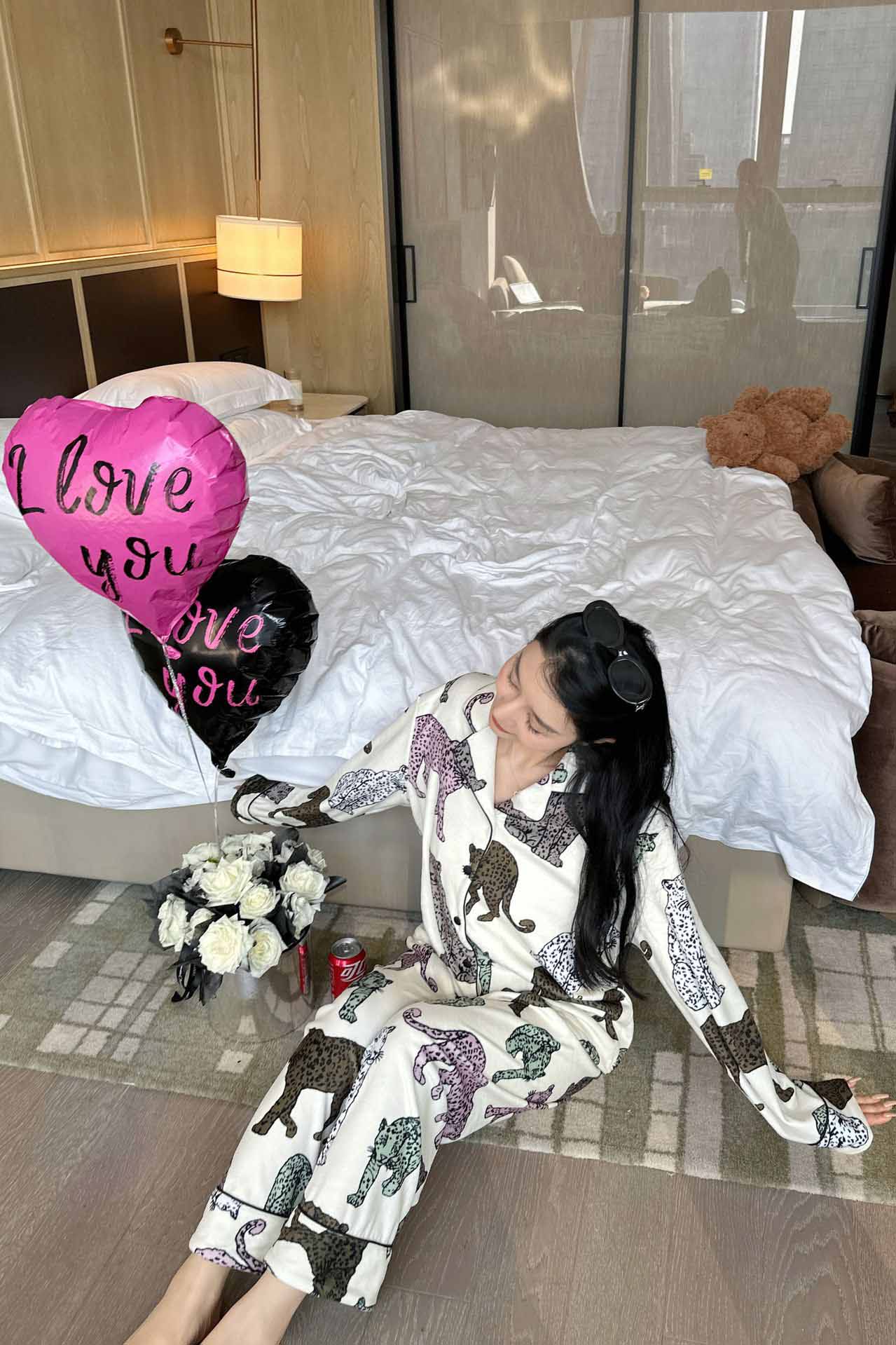 メラード レオパードプリント パジャマセット