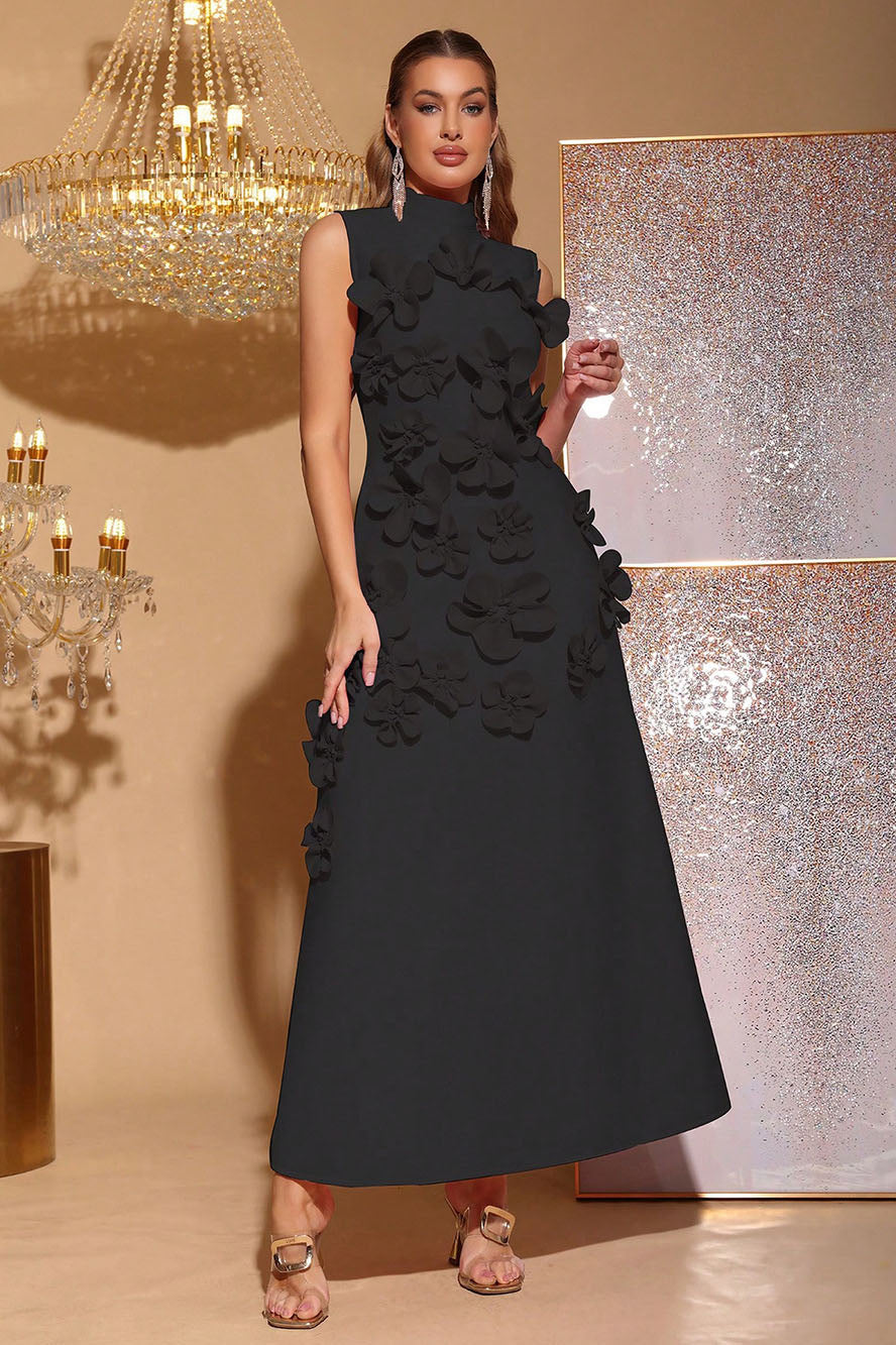 Ethel Flower Embellished Maxi-kjole uden ærmer