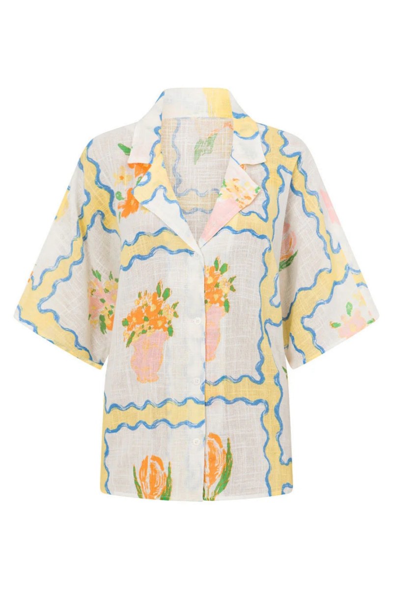 Oregelbundet tryckt kjol-set