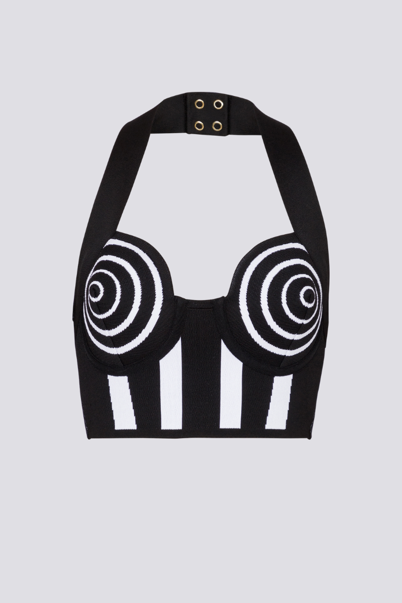 set-fustă-tricotată-striped-halterneck-alphosine