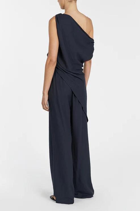 Asymmetrescht Set mat Twist-Detail Top aus Léngenmix