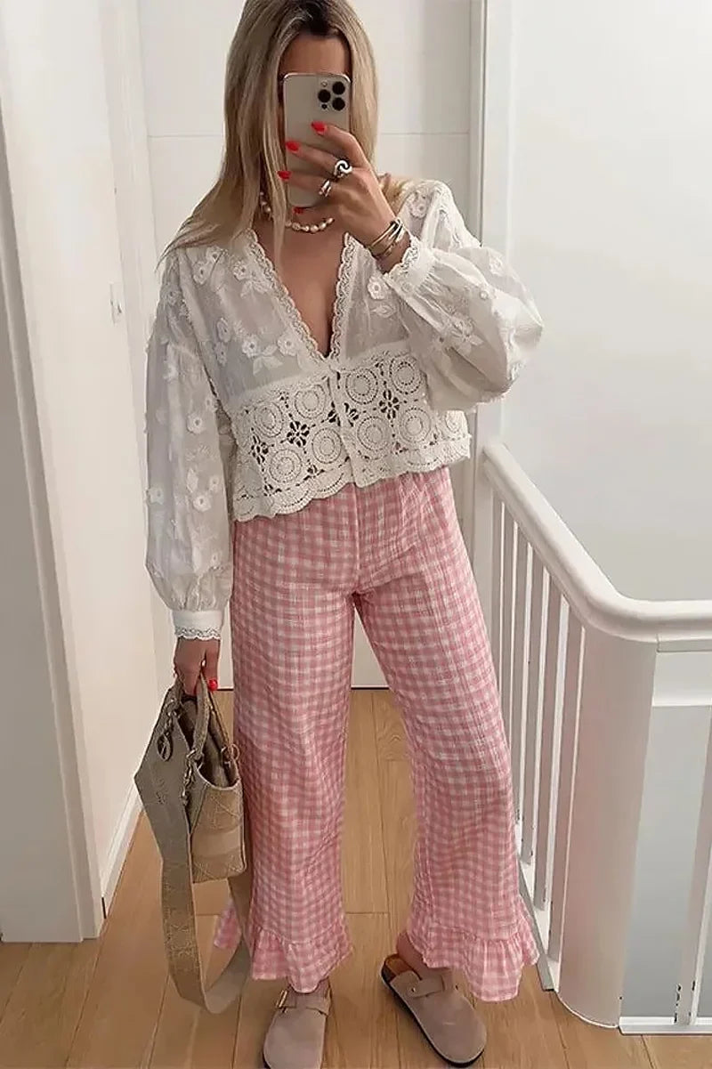 Peter Pan kravebluse med slips