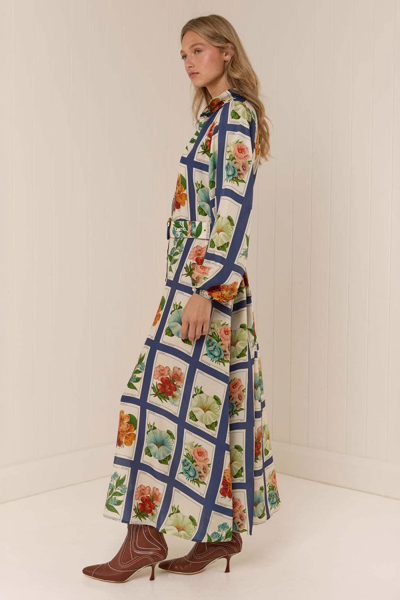 Elegant Stand Collar Maxi