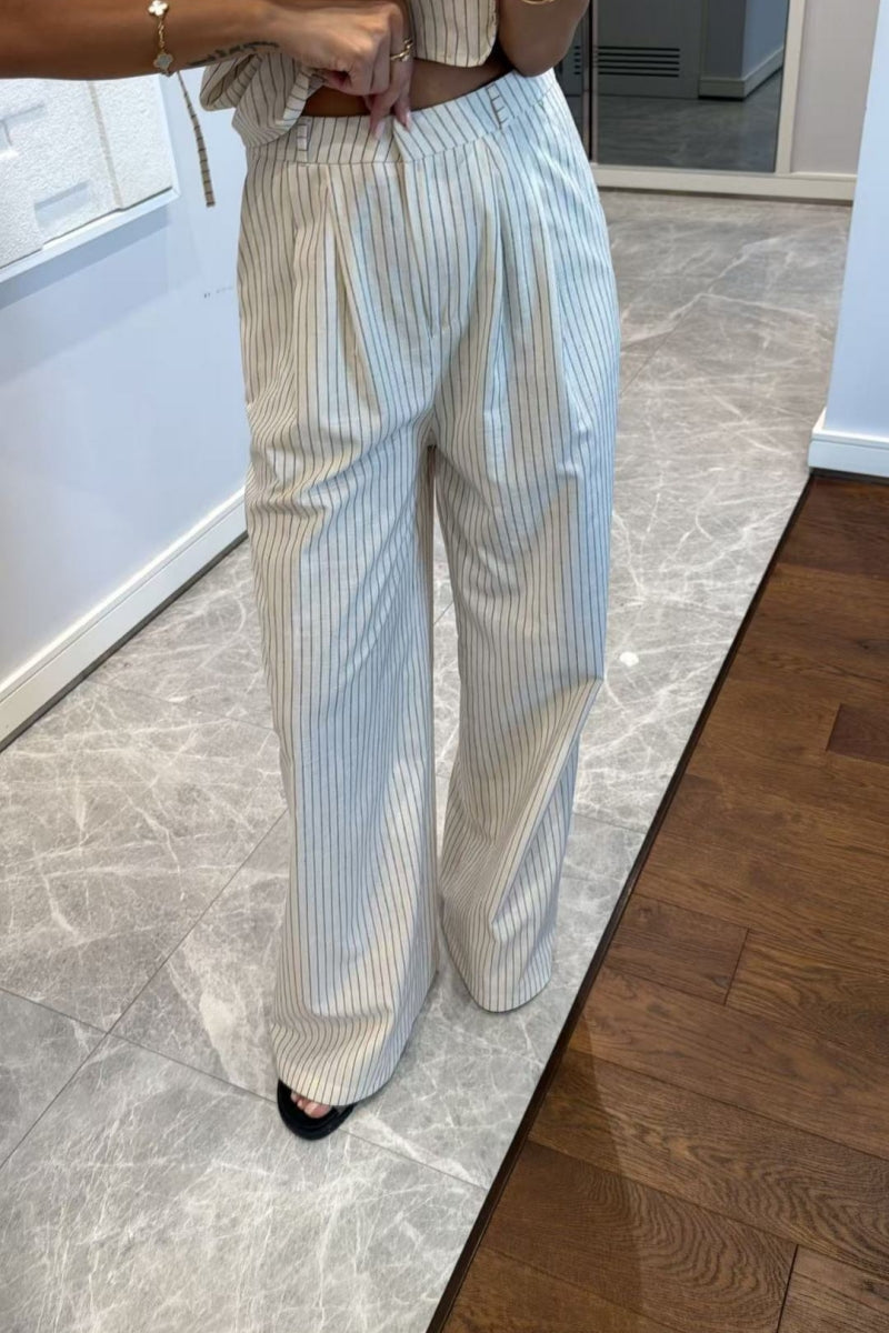 One-Shoulder Striped Two-Piece Set