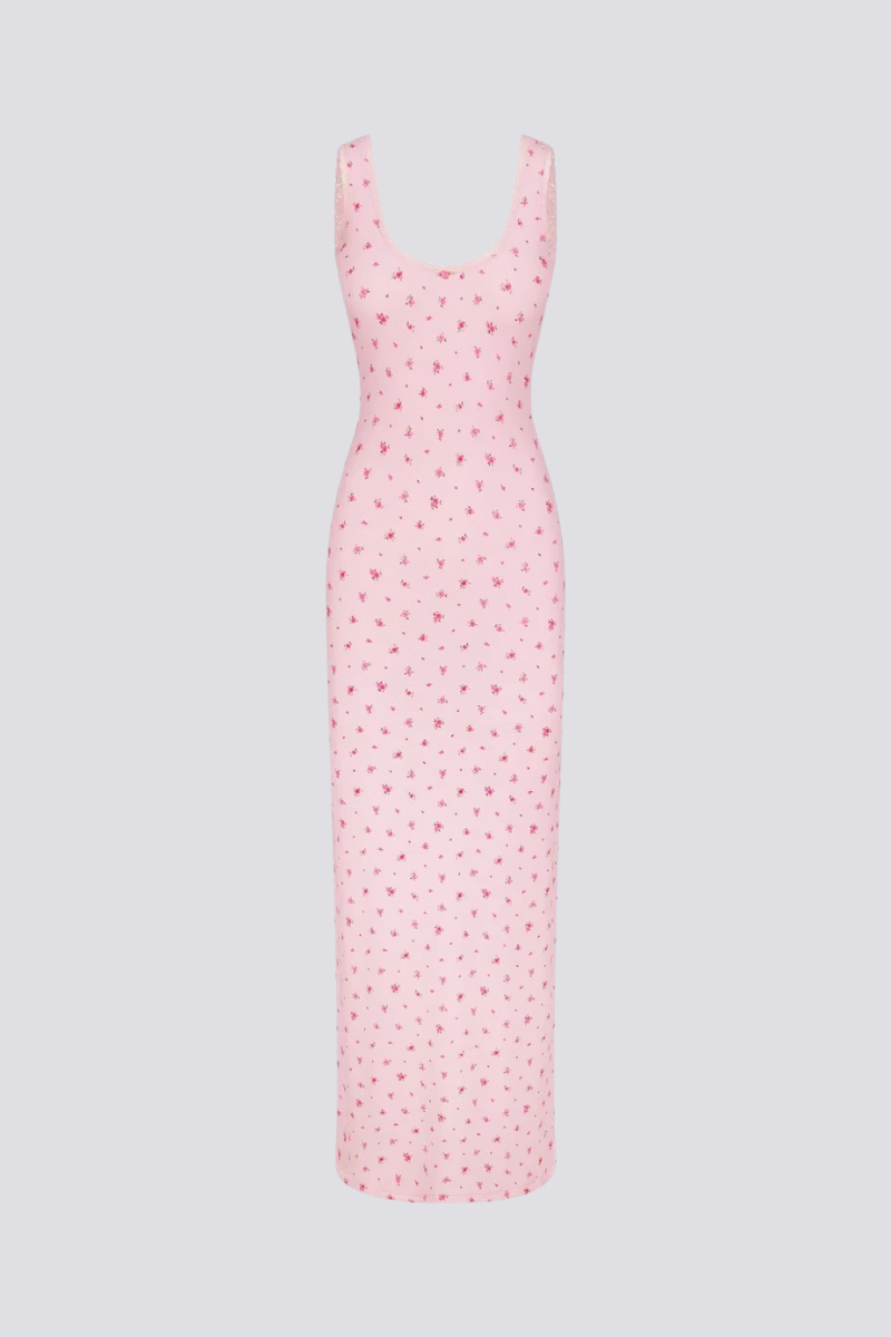 Rochie maxi cu spate floral Cerise