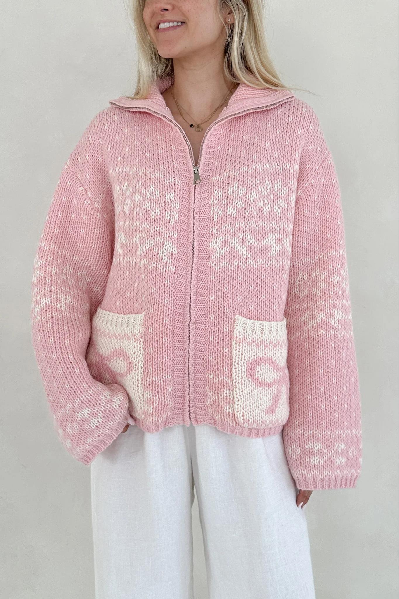 Claire Bow Zip Up Cardigan