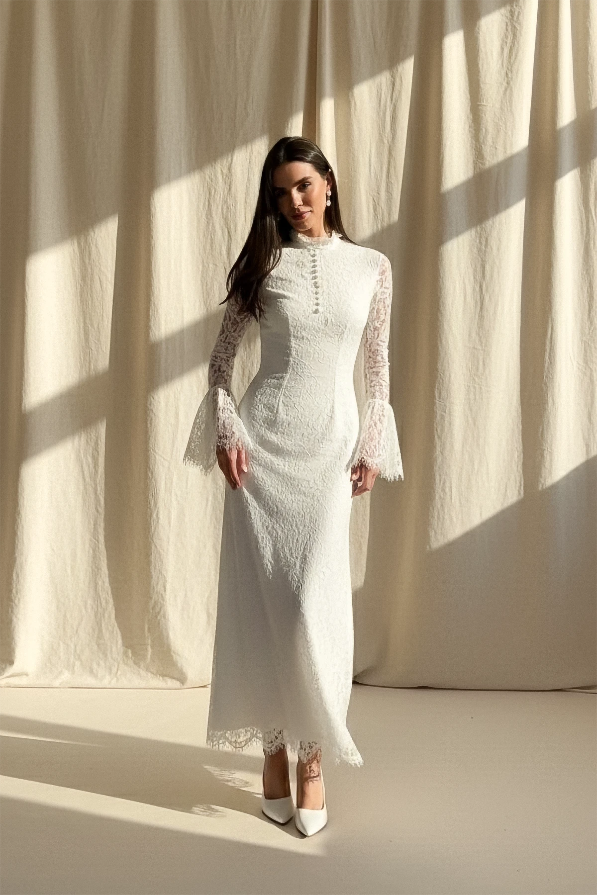 Azur frynsekrans makkjole