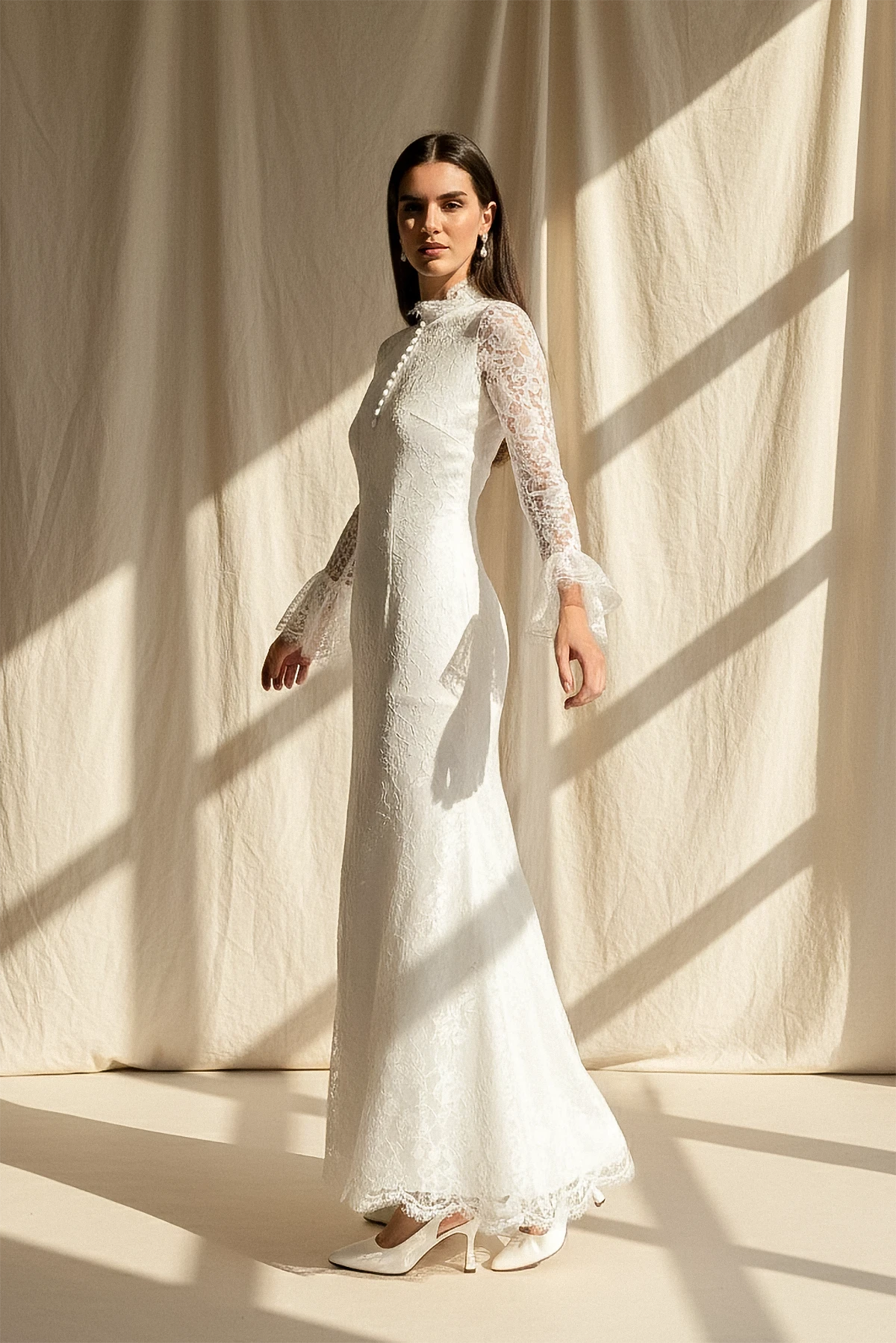 Azur frynsekrans makkjole