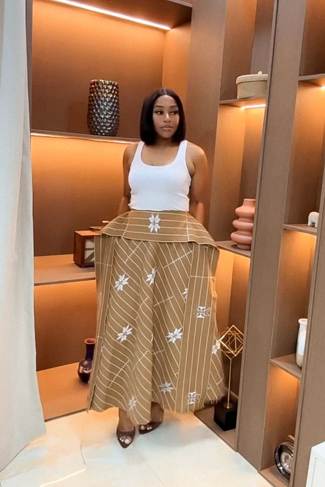 Azure frynsehalo maxi-kjole