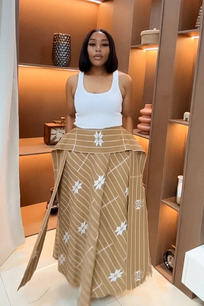 Azure frynsehalo maxi-kjole