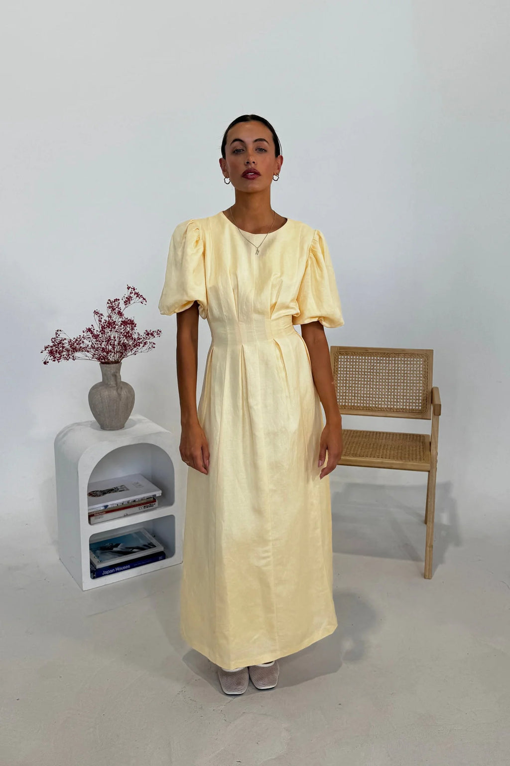 chinese dress ladies Tiered Backless Maxi Dress Butter Yellow | Smocked Bodice Sundress | Summer  Wedding Guest & Vacation Outfit | Lightweight Crinkle Cotton main image 1