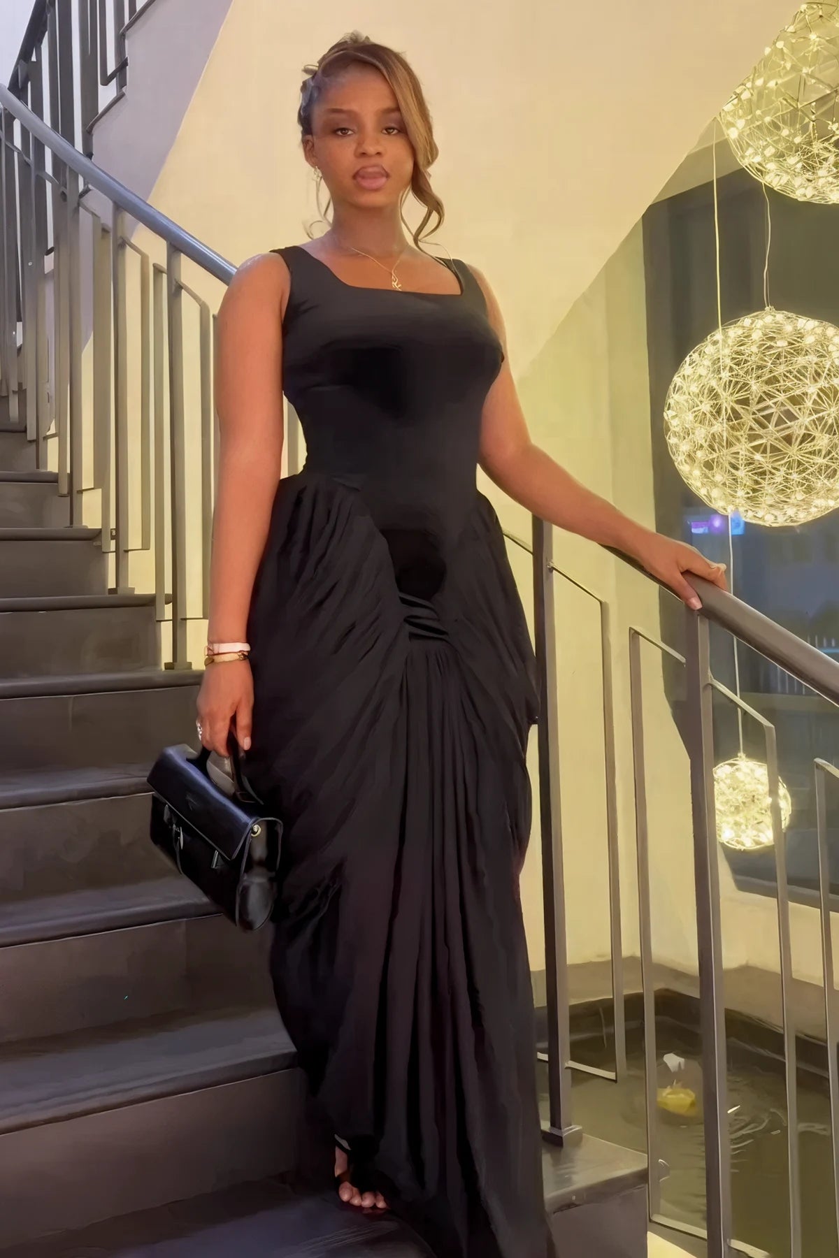 Rochie lungă din plasă catifelată Phantom Grace