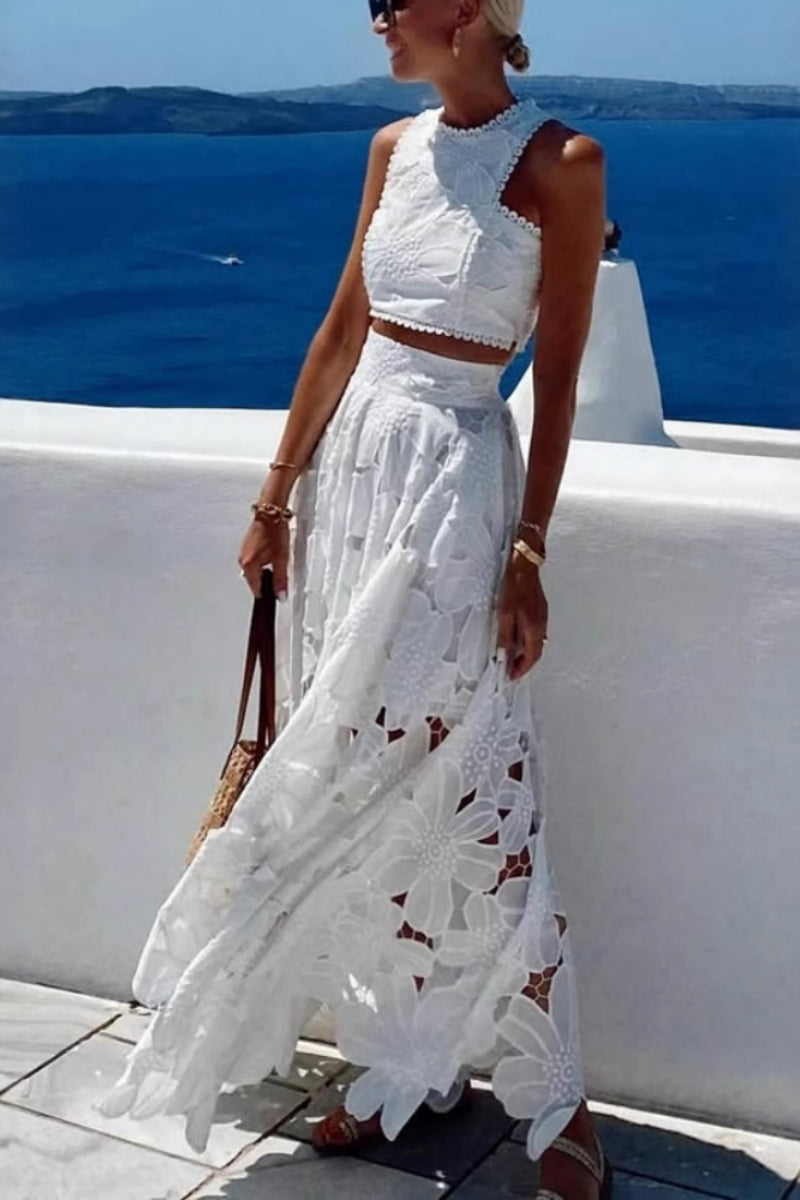 Hollow Out Tank & Skirt Set