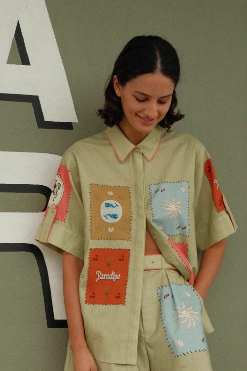 Linen Temperament Shirt&Shorts Set