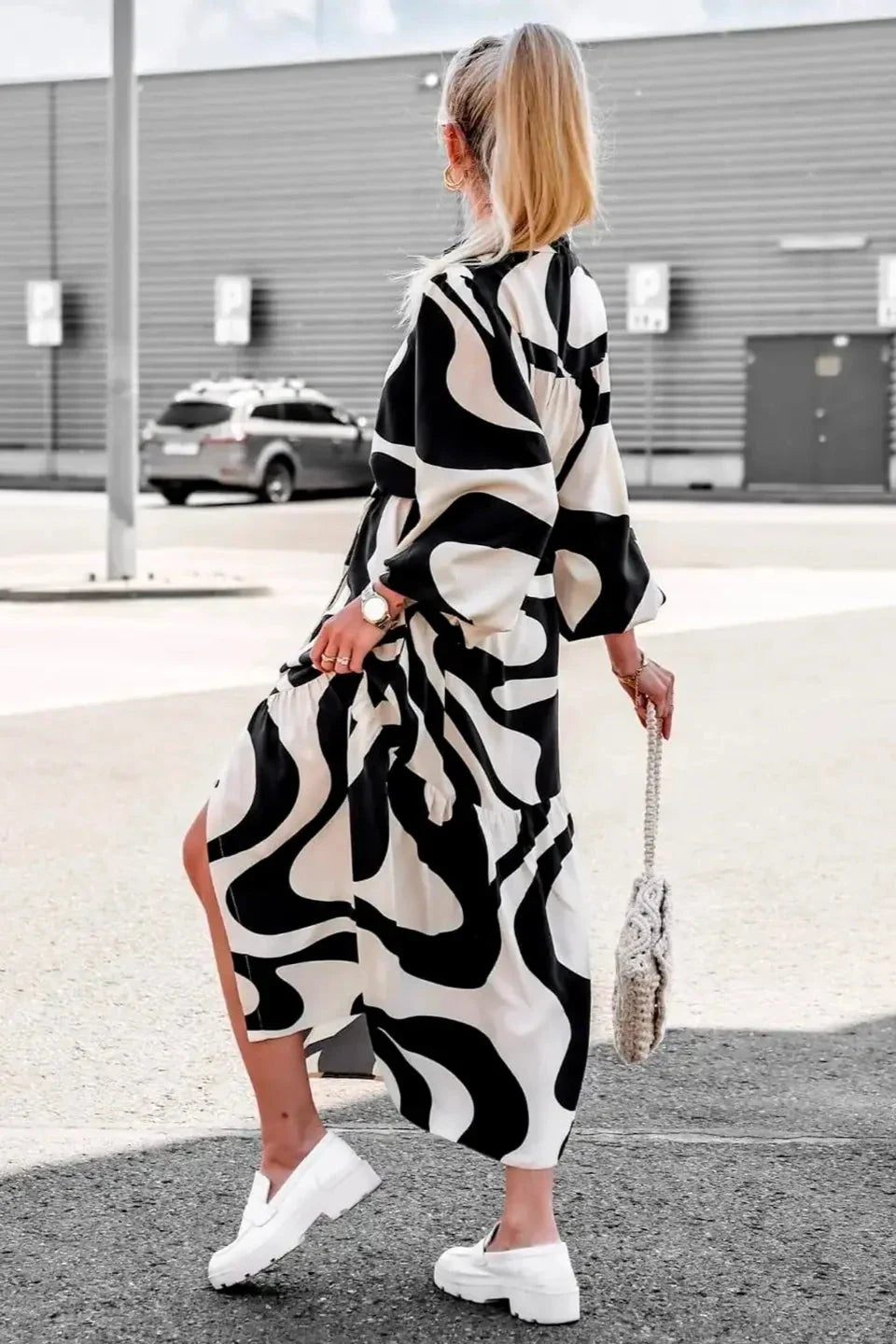 Robe longue imprimée chic et sans effort