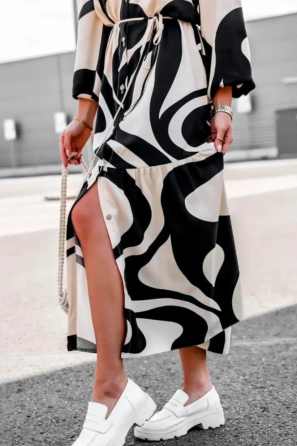 Robe longue imprimée chic et sans effort
