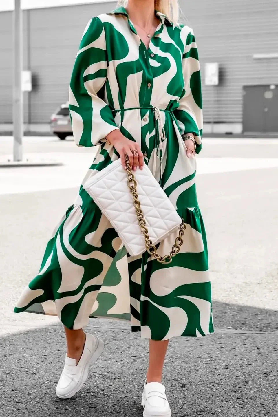 Robe longue imprimée chic et sans effort