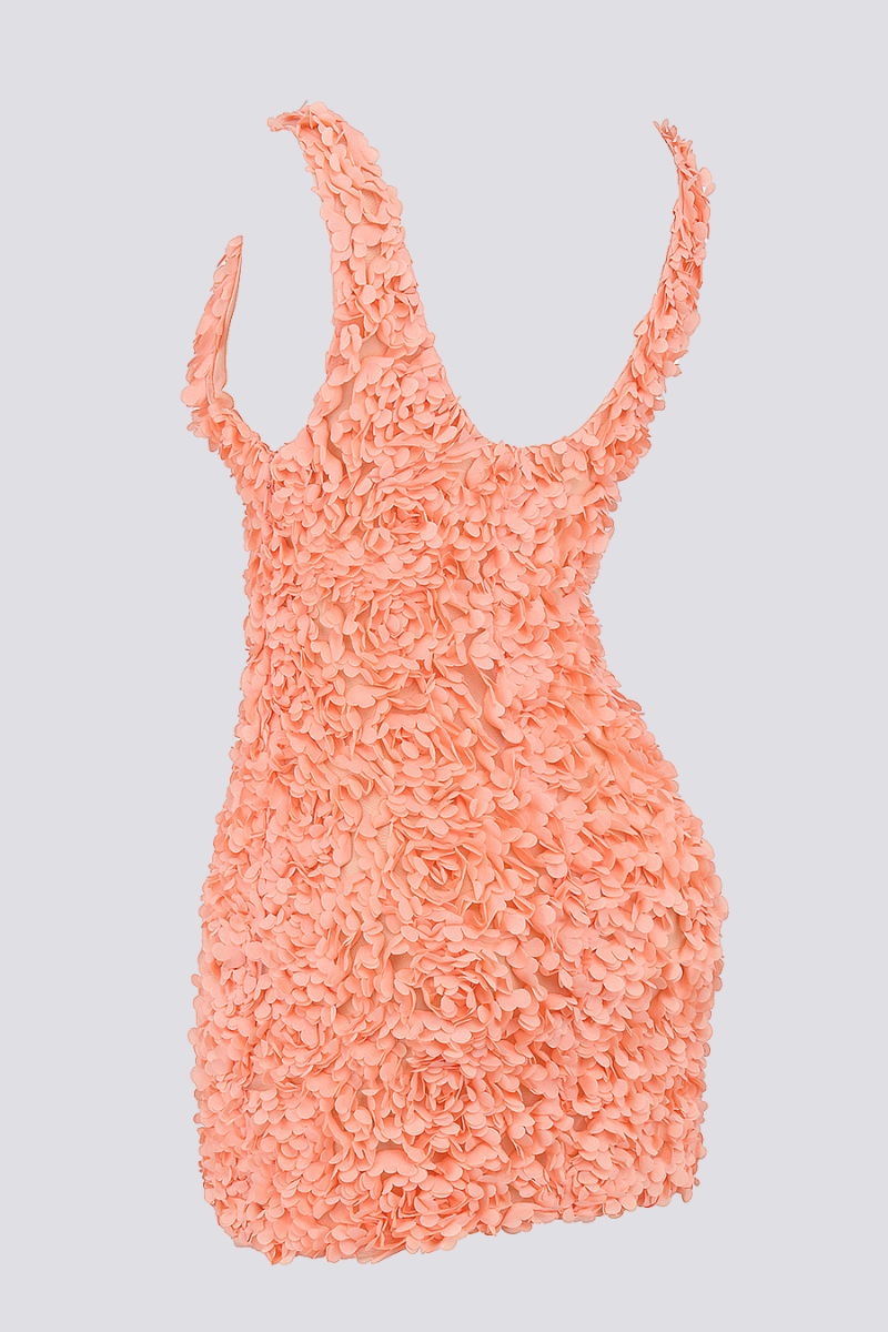 Miniabito floreale Gaëlle con scollo profondo