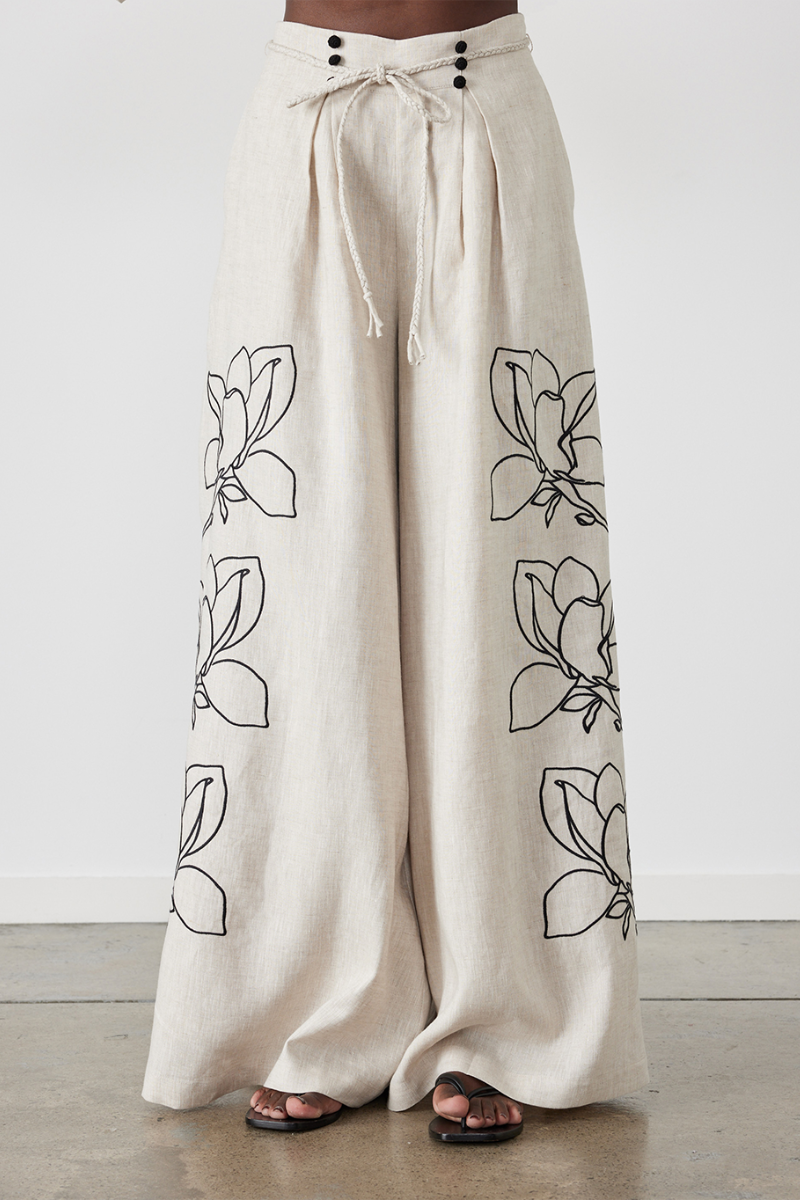 자스민 벌룬 슬리브 플로럴 팬츠 세트