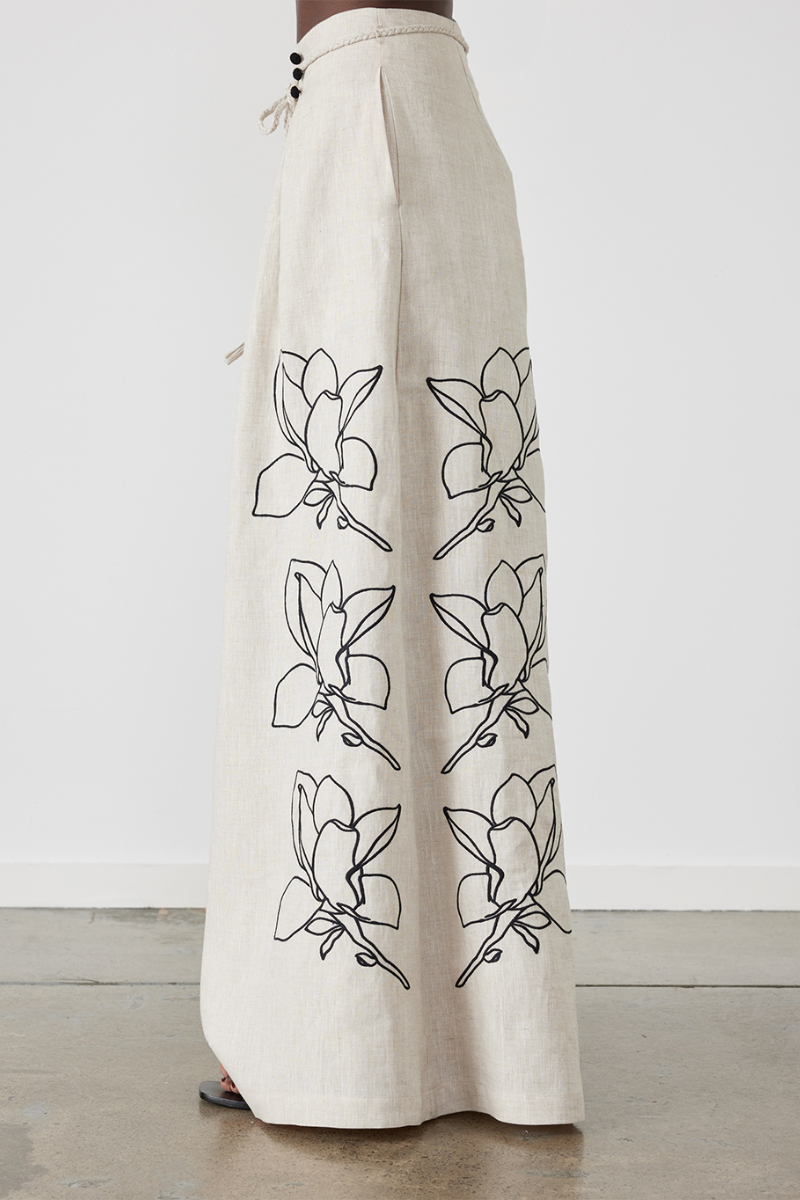 자스민 벌룬 슬리브 플로럴 팬츠 세트