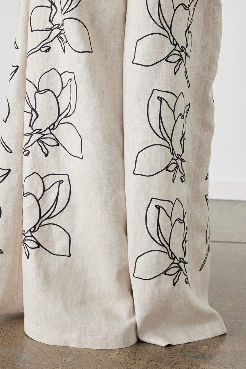 자스민 벌룬 슬리브 플로럴 팬츠 세트