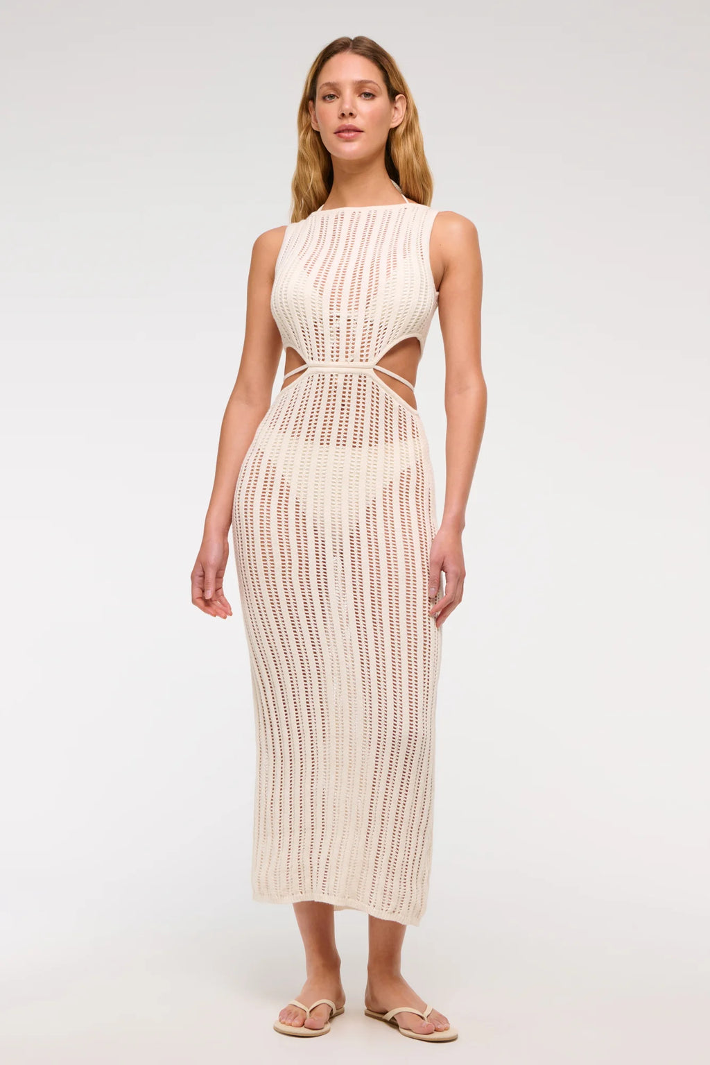 fitted lace wedding dress Crochet-Style Cutout Maxi Dress Coverup