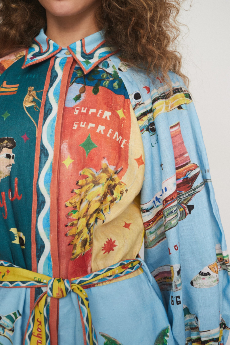 Magali Ballon Kopp Patchwork Mini Kleed