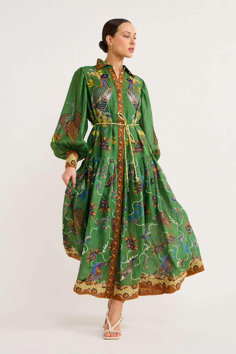 Marcella Balloon Sleeve Animal Maxi Dress Marcella Balloon Sleeve Animal Maxi Dress