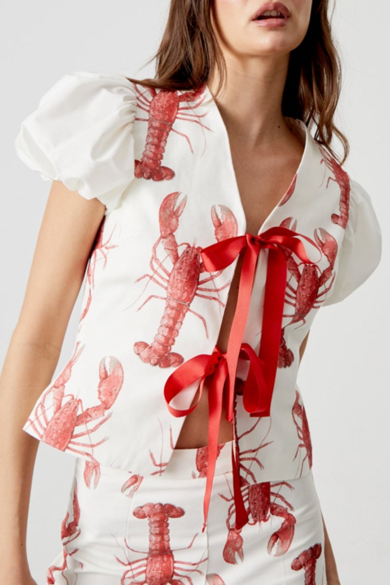 Hummertryck raka byxor-set