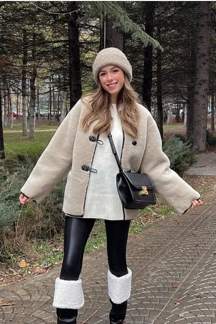 Lammskinns lös jacka