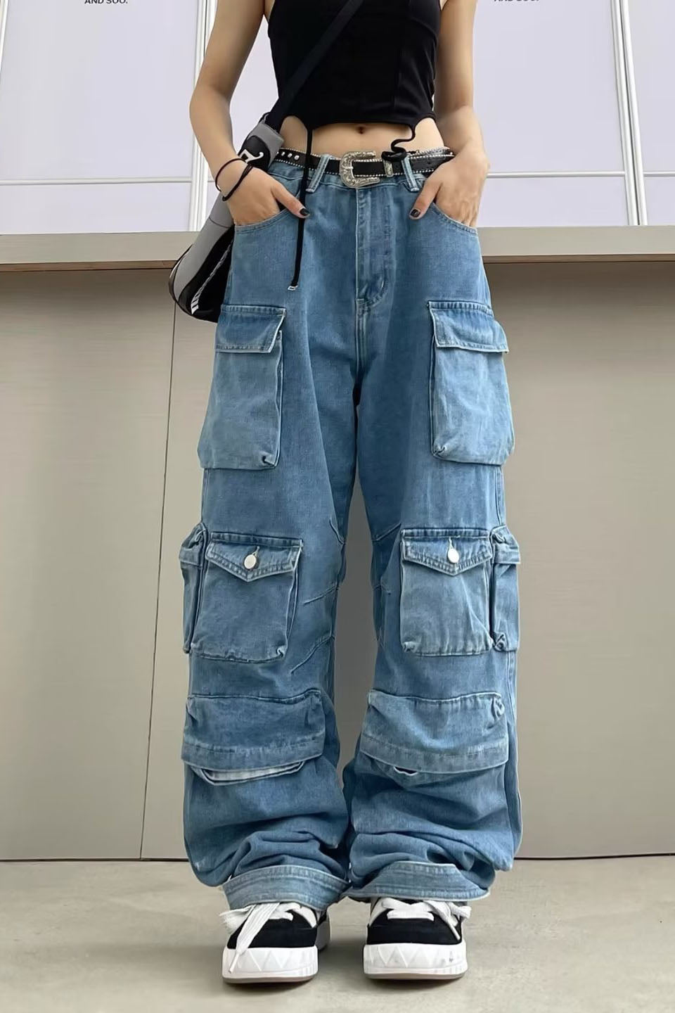 Açık Yıkama Fermuarlı Kot Pantolon