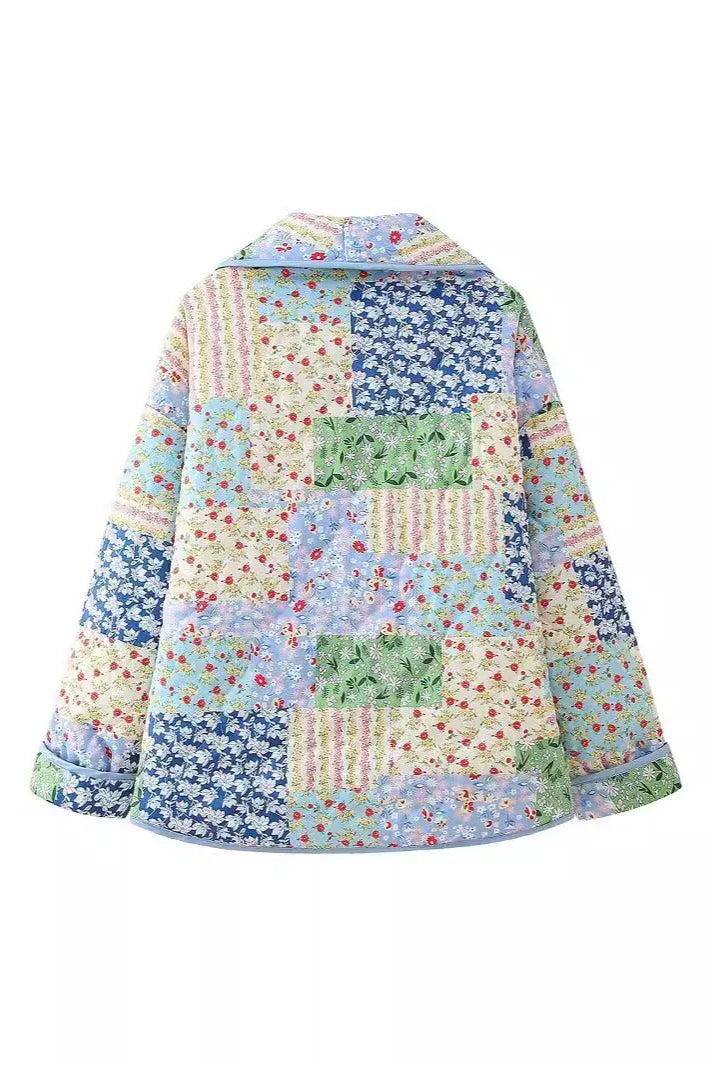 Casual bloemenzak omslagkraag bovenkleding