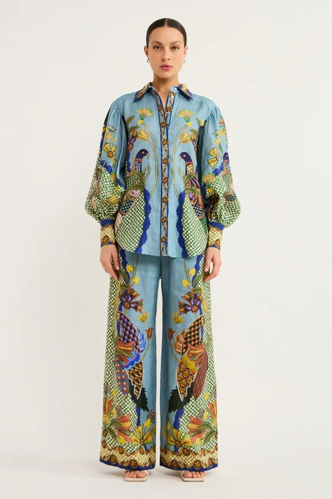 펠리스 벌룬 슬리브 플로럴 팬츠 세트