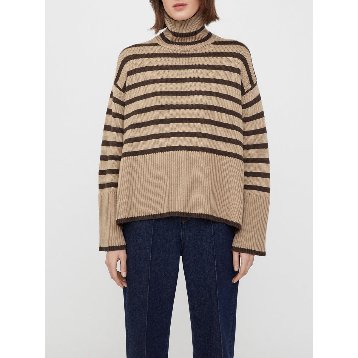 Turtleneck gesträifte Pullover
