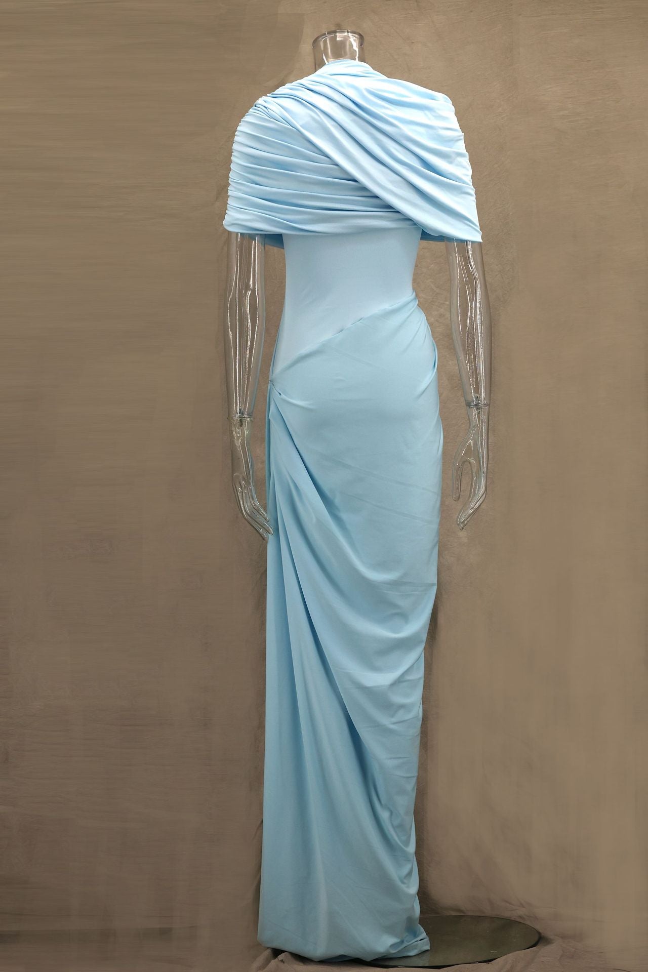 Cloud Drape Ruched Wrap Maxi Dress