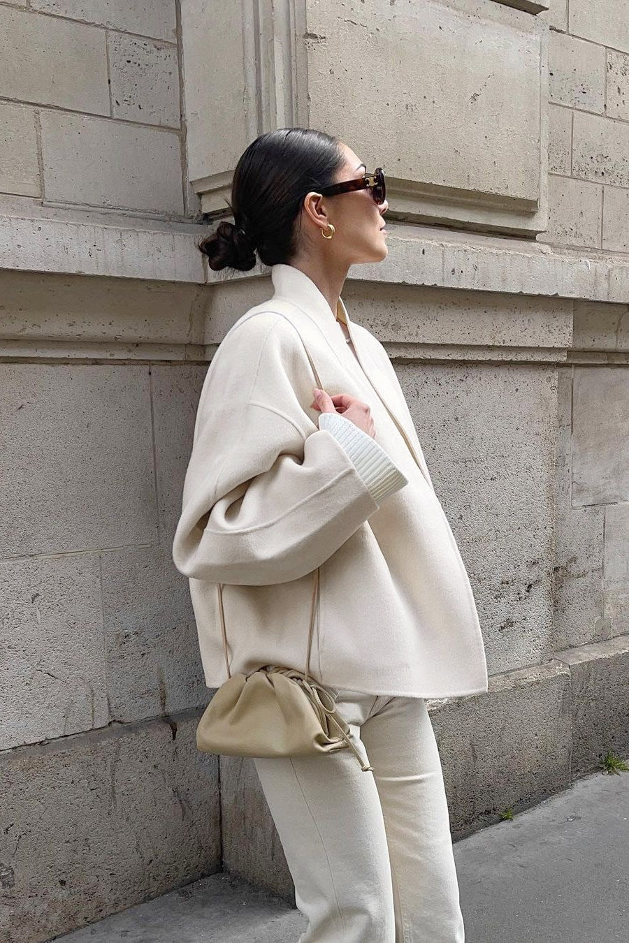 Lange mouwen V-hals jas