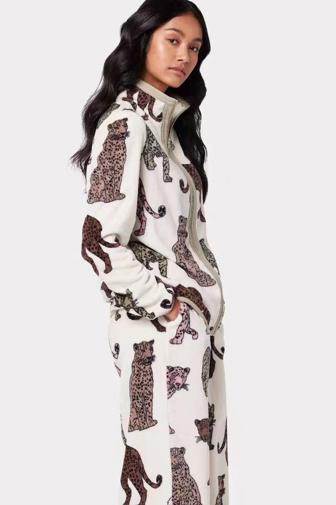 メラード レオパードプリント パジャマセット