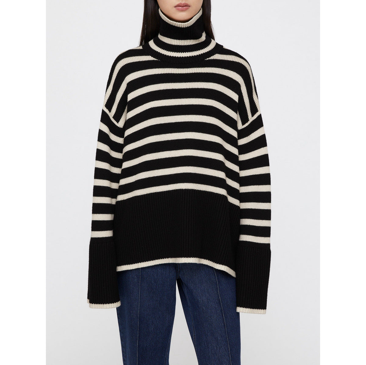 Turtleneck gesträifte Pullover