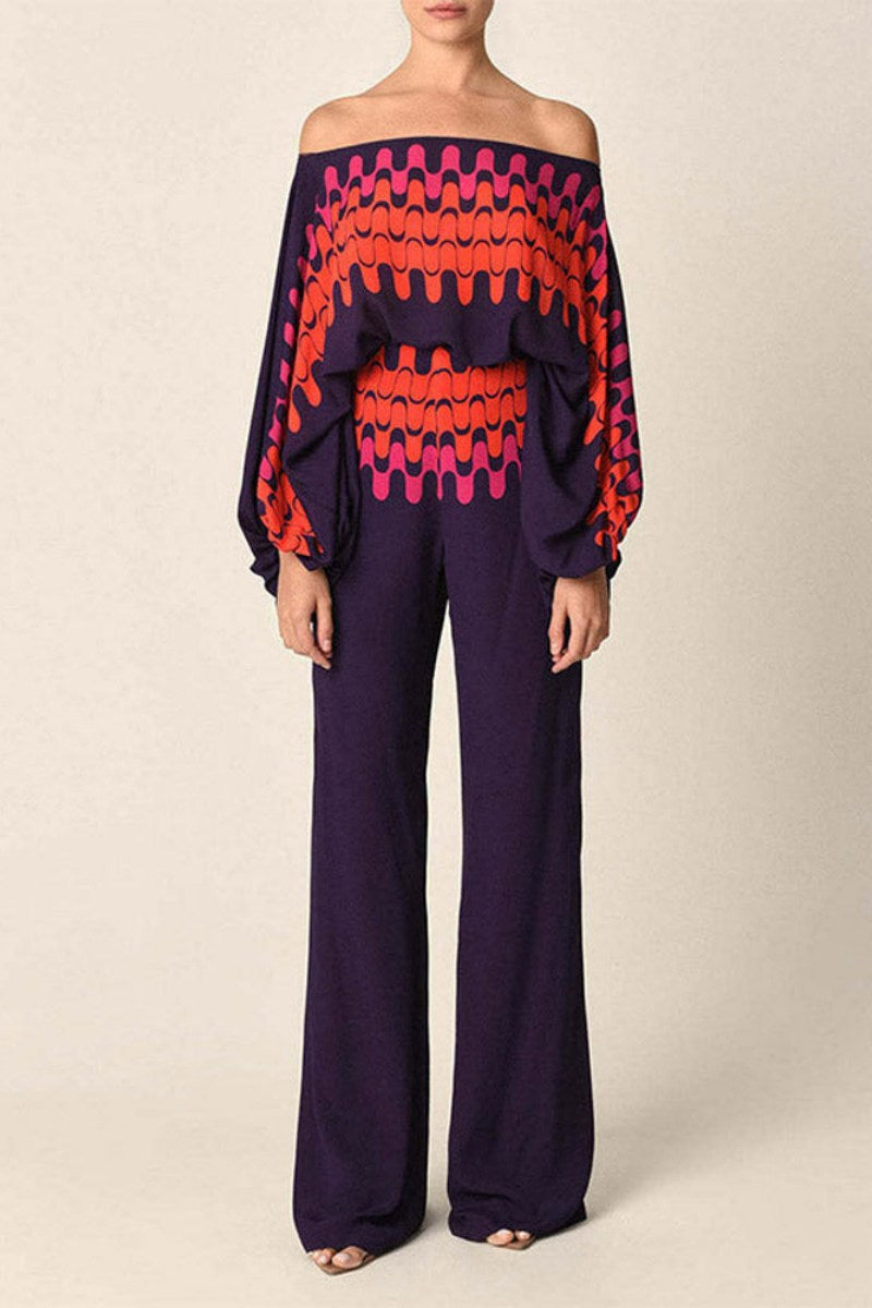 Abstract Waves İki Parçalı Set - Mor