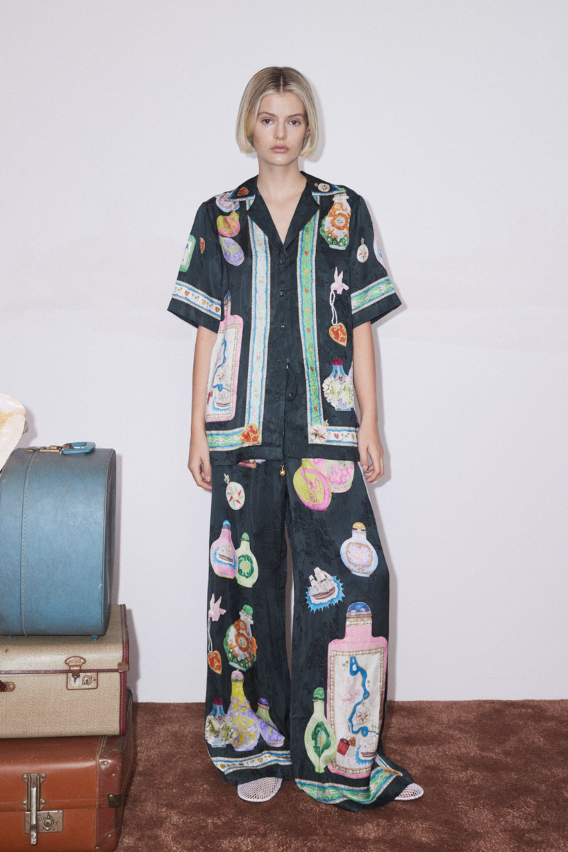 Philomène V-hals Vas Print Byx Set