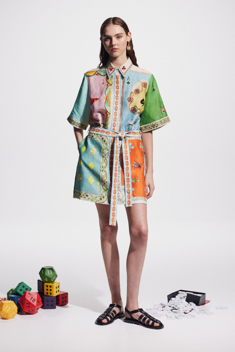 Prunelle Patchwork Poker Print Mini Kleed