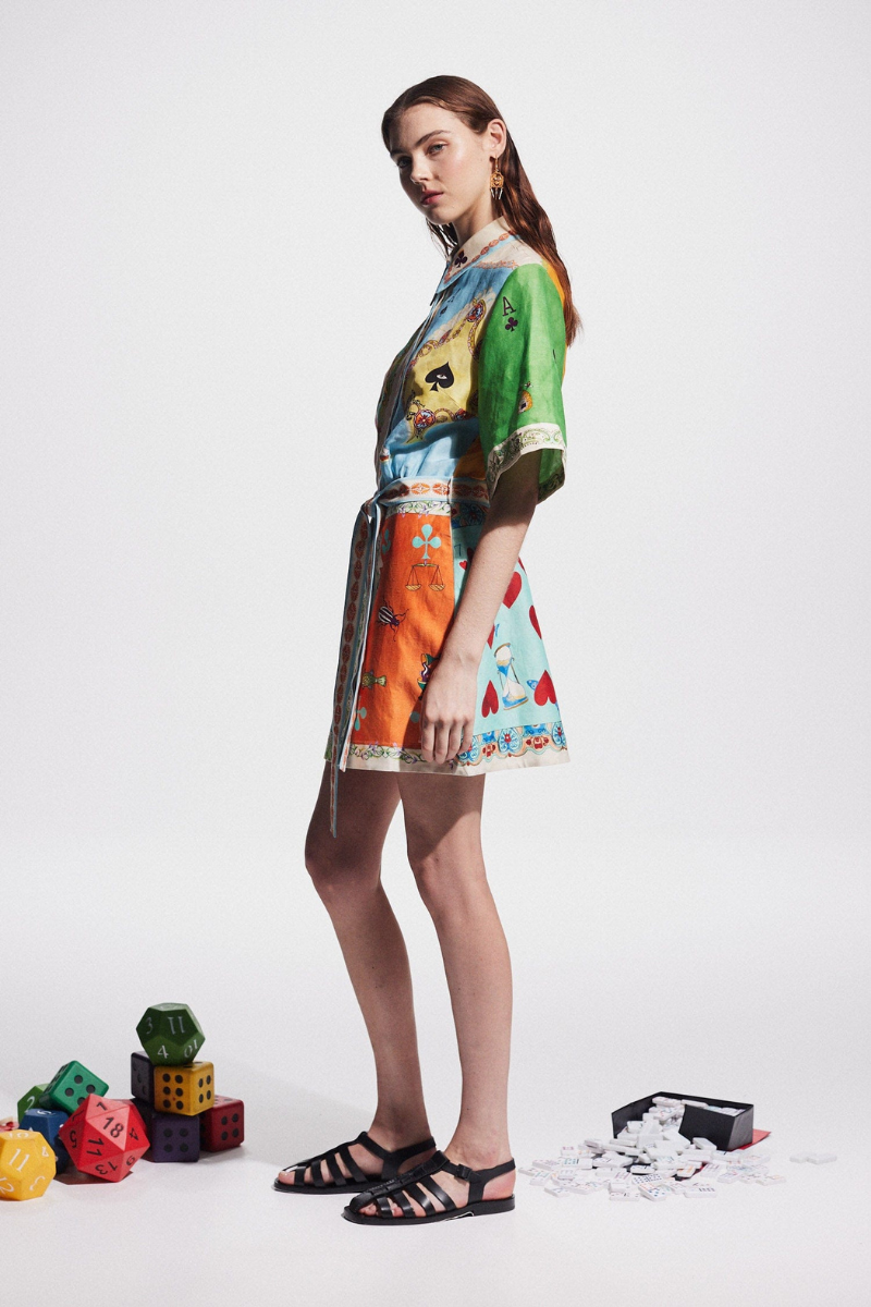 Prunelle Patchwork Poker Print Mini Kleed