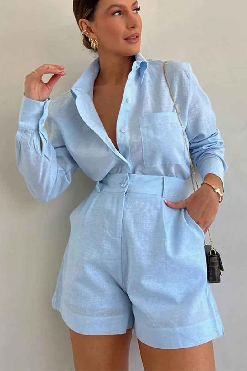 Senela - Pamuklu keten karışımlı iki parçalı set