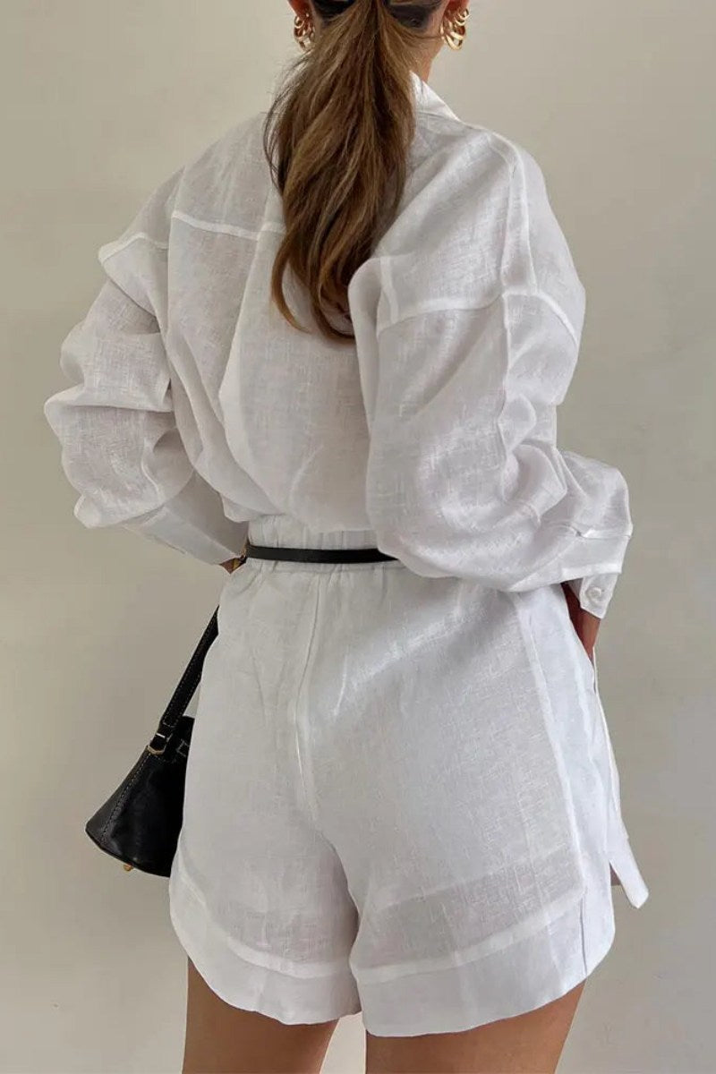 Senela - Pamuklu keten karışımlı iki parçalı set