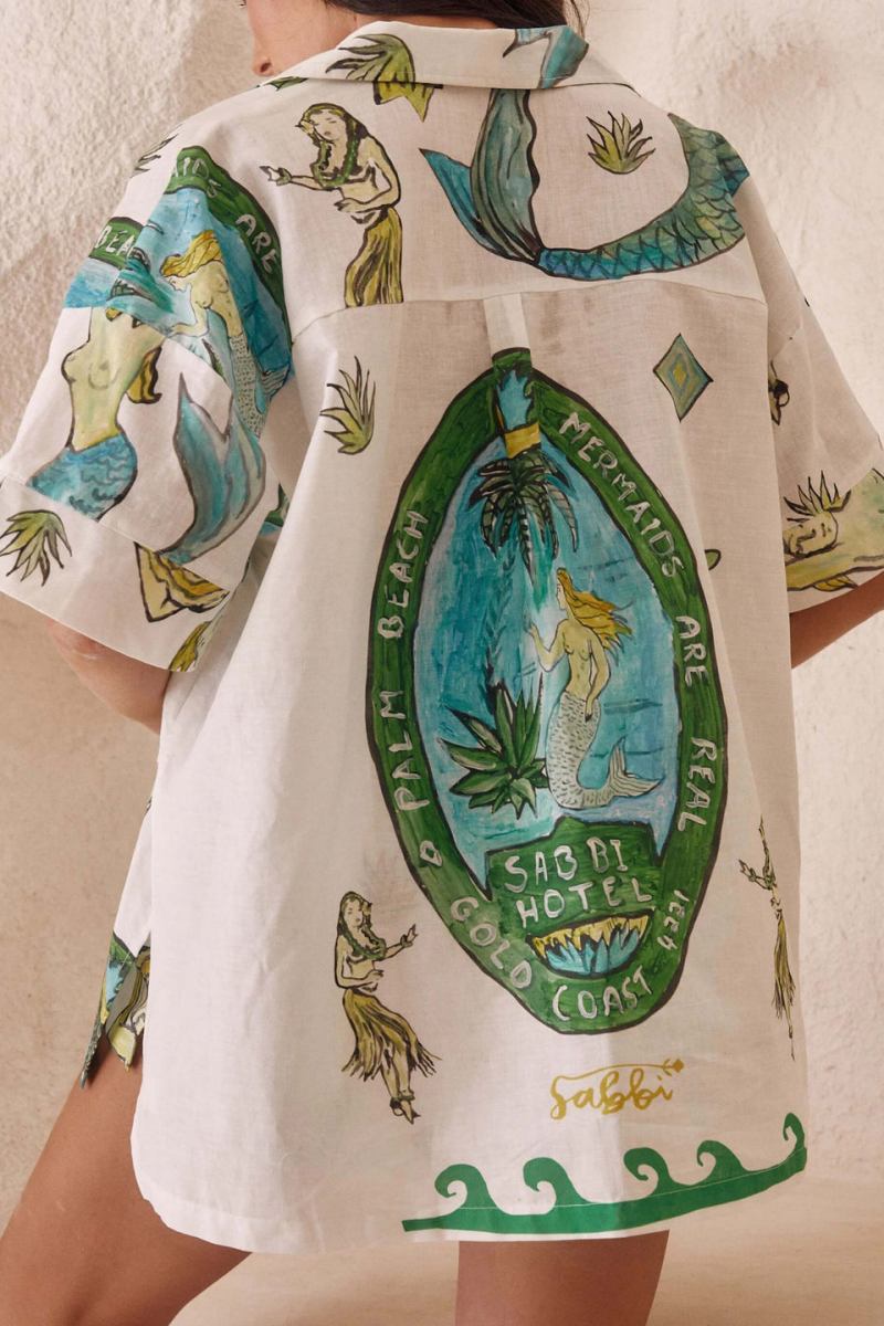 Σετ δύο τεμαχίων με χαλαρά σορτς και εκτύπωση γοργόνας για διακοπές